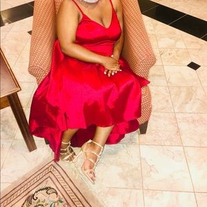 Ruby Red Hi-Low Gown